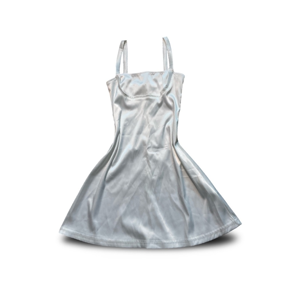 Elegant Silver Satin Dress